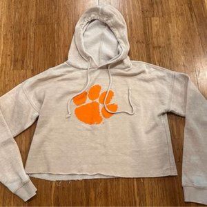 Clemson University Tigers Hoodie Cropped Sweatshirt Boutique Chicka-D sz S
